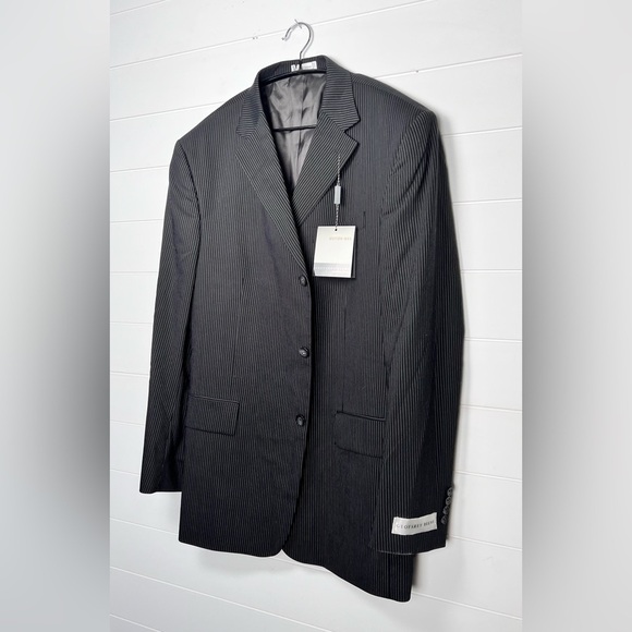 Geoffrey Beene new suit jacket black  size 46 L 100% wool. MN41 - Picture 1 of 7